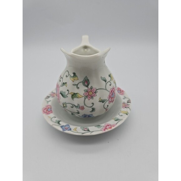 VTG Inarco Porcelain Floral Pitcher & Wash Basin Set Decorative Accent - Picture 4 of 10